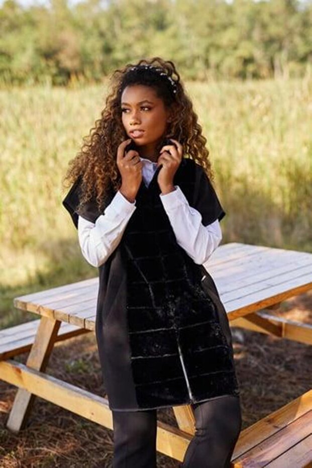 Kürk Detaylı Panço - 1