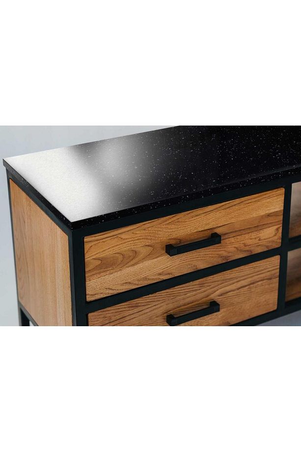 349-8297 Parlak Siyah Granit Desen Yapışkanlı Folyo (67,5CM X 1MT) - 6