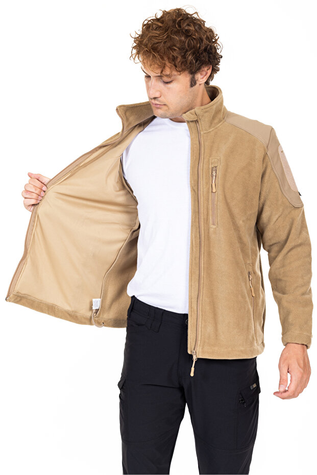 Fleece Coat Beige - 1
