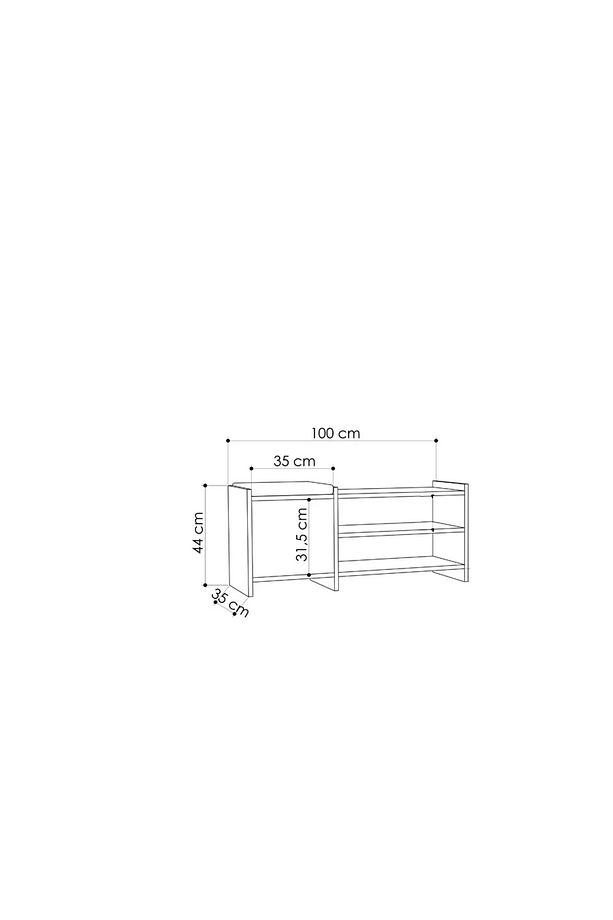 Beyaz Ayakkabılık Dolabı, 100 MDF Ayakkabılık, Ayakkabı Standı, Kapı Önü Ayakkabılık - 6