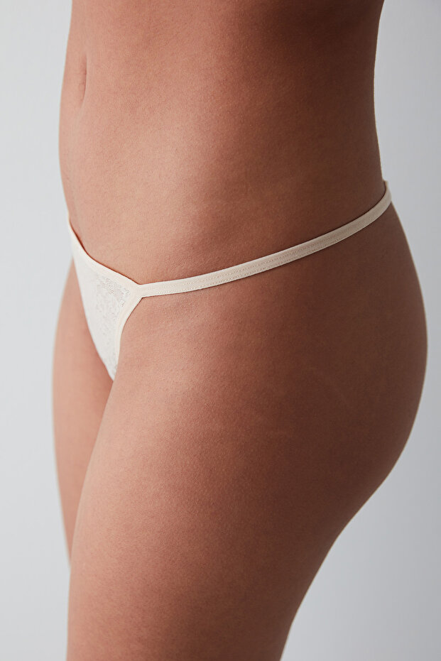 Dantelli Dream Bej String Külot - 1