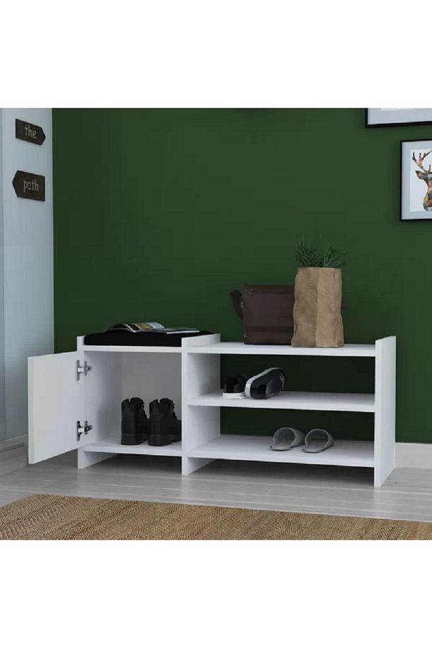 Beyaz Ayakkabılık Dolabı, 100 MDF Ayakkabılık, Ayakkabı Standı, Kapı Önü Ayakkabılık - 2