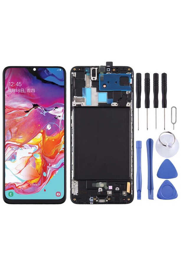 Galaxy A70 LCD Ekran AMOLED ve Çerçeveli +Tamir Seti - 1