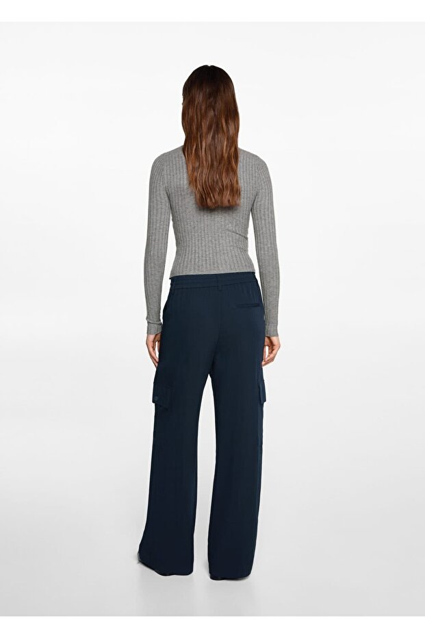 Dökümlü kargo pantolon - 4