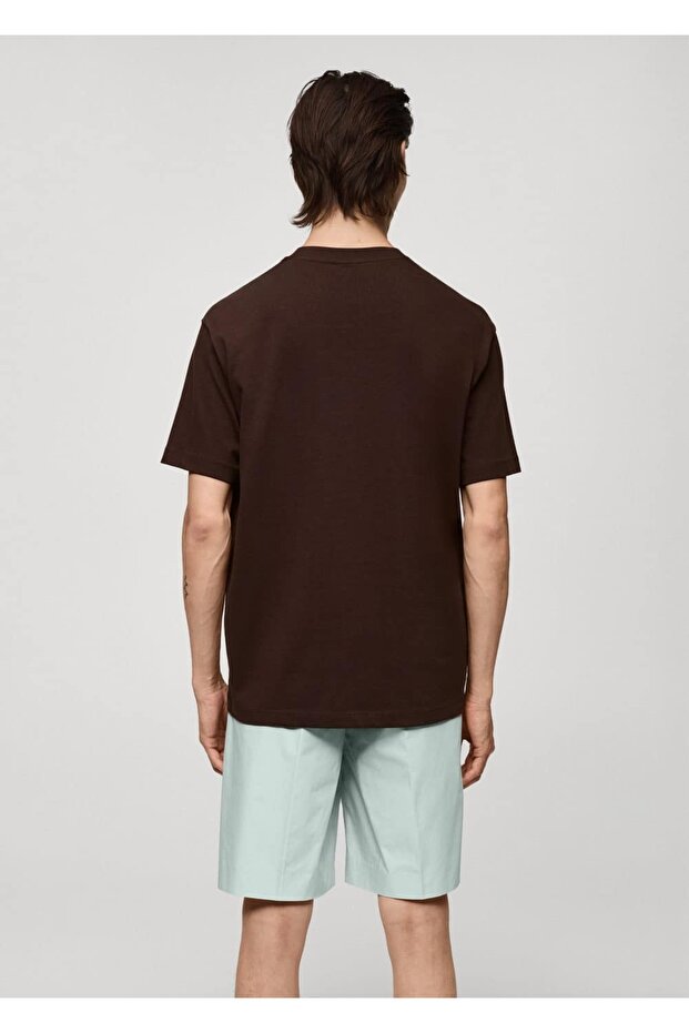 %100 pamuklu rahat kesim basic tişört - 4