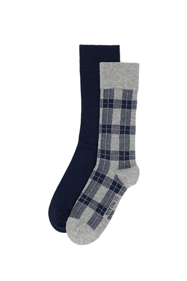 Men's Gray Melange Socks 50274147 -Vr086
