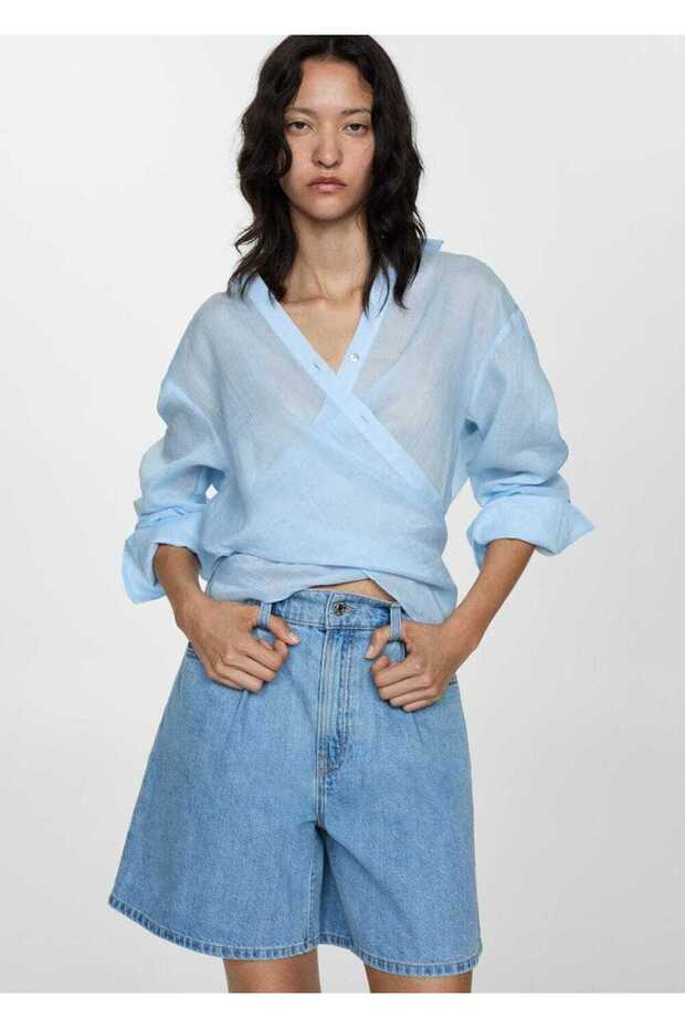 Pensli denim şort - 1