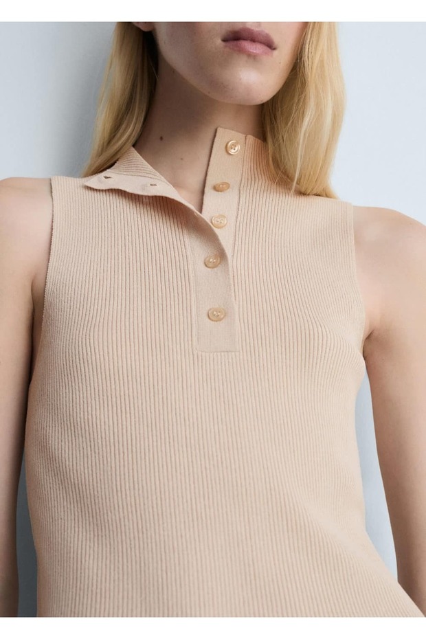 Fitilli dokuma düğmeli bluz - 6