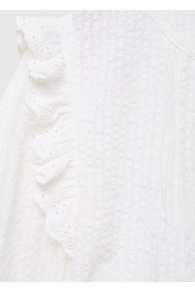 Fırfırlı Işlemeli Gömlek - 4