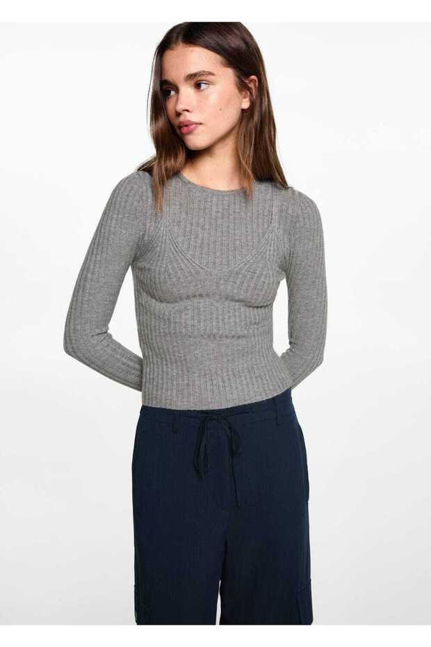 Dökümlü kargo pantolon - 1