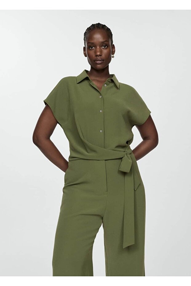 Bağ detaylı uzun tulum - 7