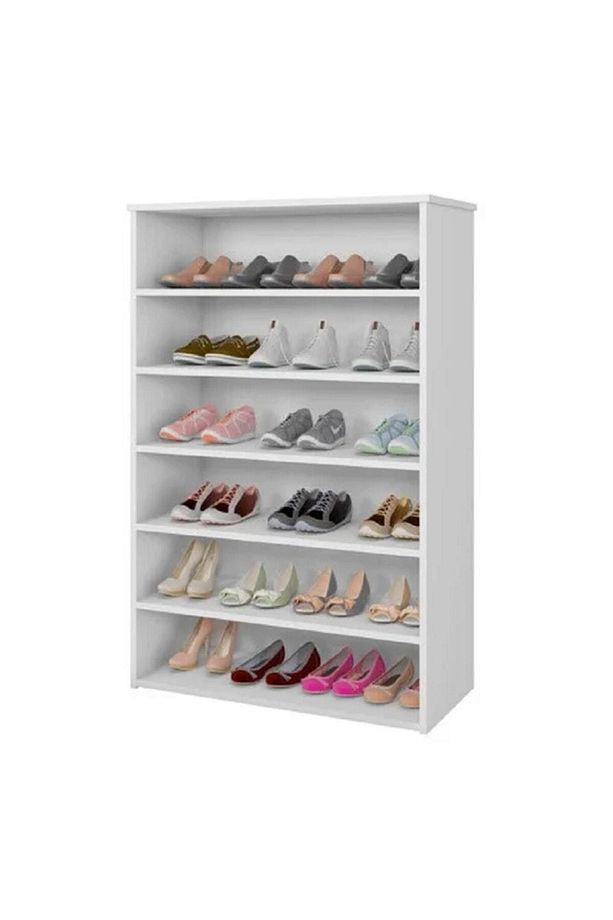 Beyaz Ayakkabılık, Açık Raflı Ayakkabılık, %100 Mdf Ayakkabılık, Ayakkabı Standı - 2