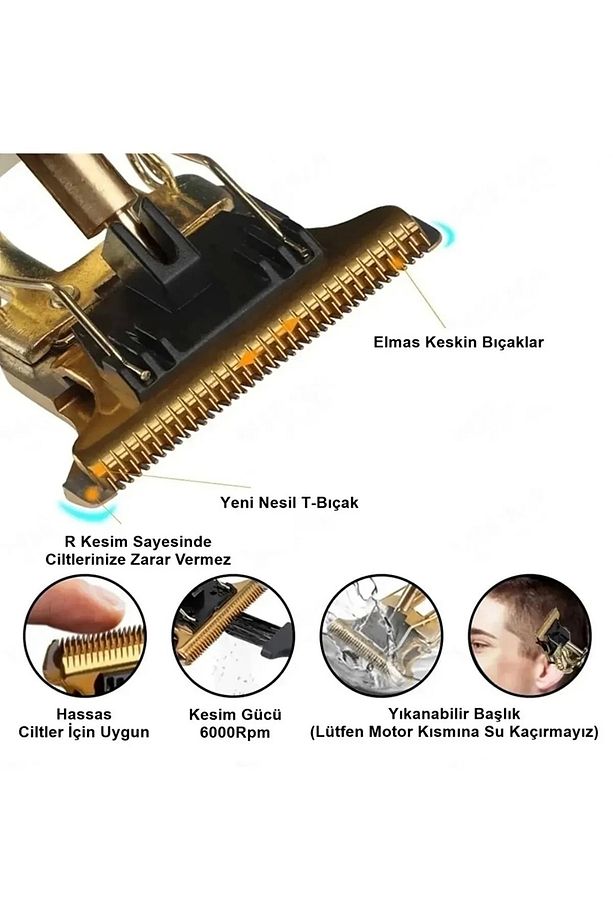 Şarjlı Tıraş Makinesi Profesyonel Saç Sakal Ense Çizim Makinesi Lazer Epilasyon Öncesi Koltuk Altı - 7