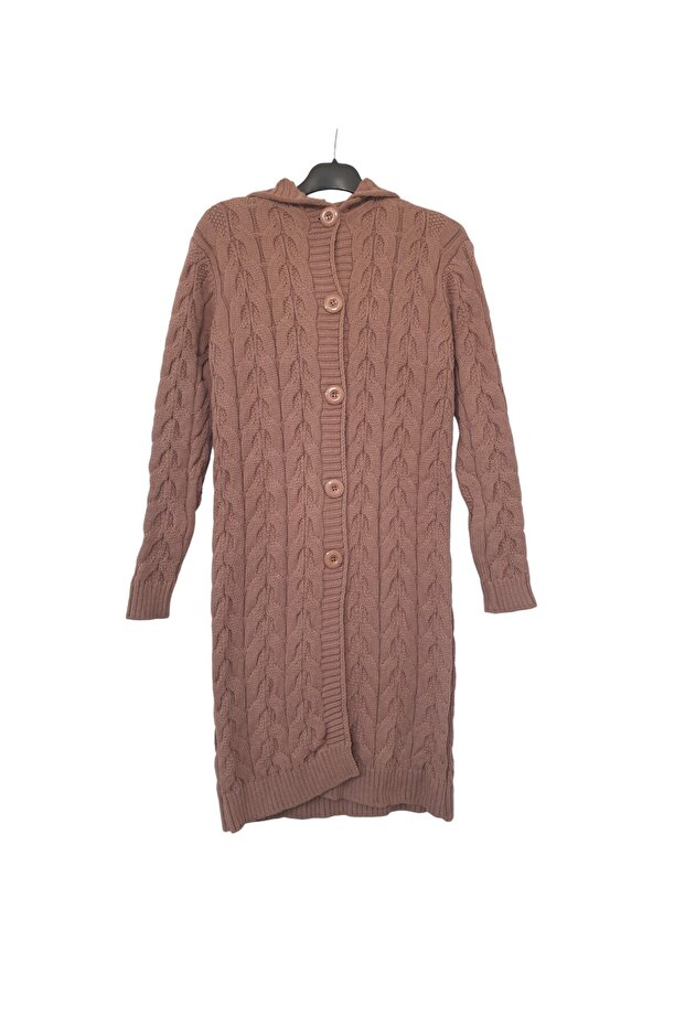 KAPÜŞONLU UZUN TRİKO HIRKA - 2