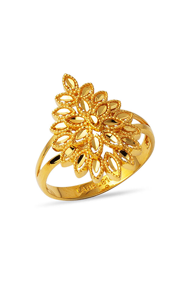 Yaprak 22 Ayar Altın Yüzük - 1