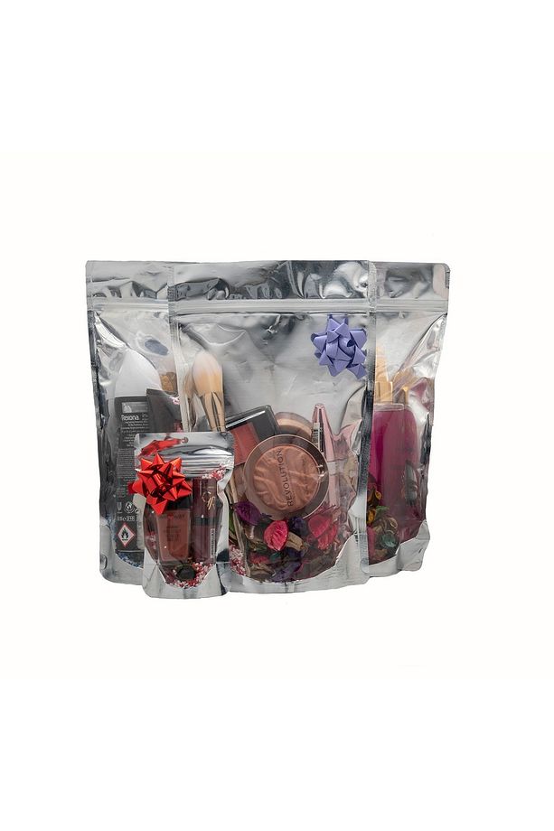şeffaf metalize transparent Kilitli Poşet Doypack 16x27  - 50 Adet Orta Boy - 3