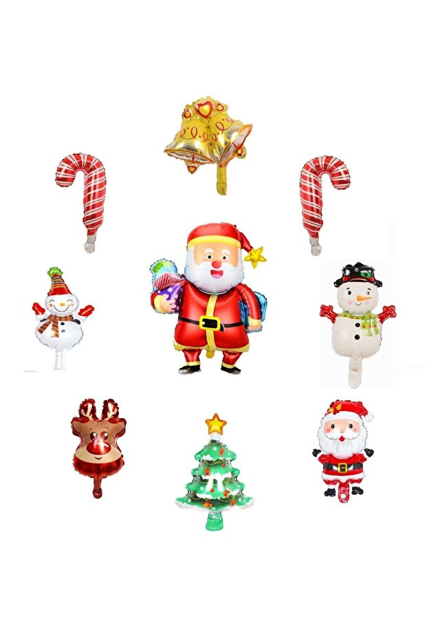 XMAS SET OF 9 FOIL BALLON 40 CM - 45 CM 4899 CHRISTMAS