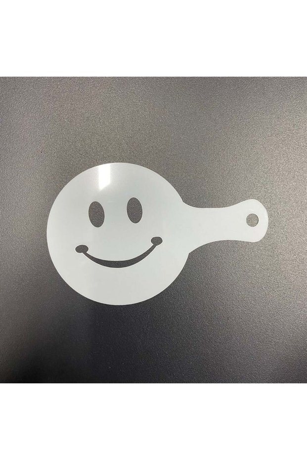 Coffee stencil smiling face emoji