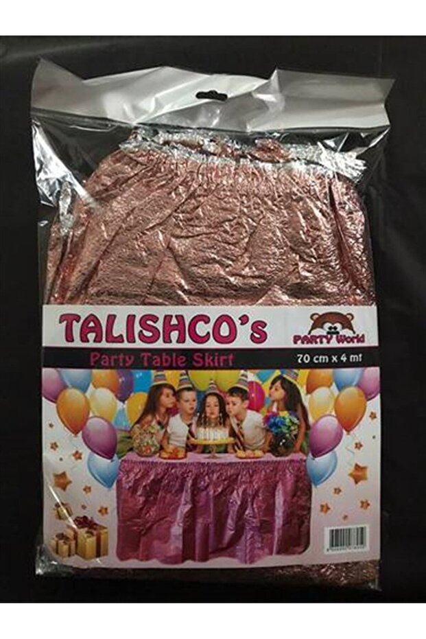 Table skirt rose gold shiny metallic 70 cm x 4 meters