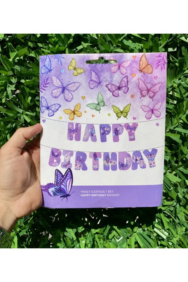 Butterfly envelope banner happy birthday set mfm