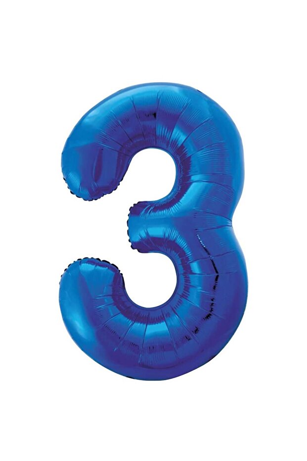 3 Blue 34 Inch Foil Balloons