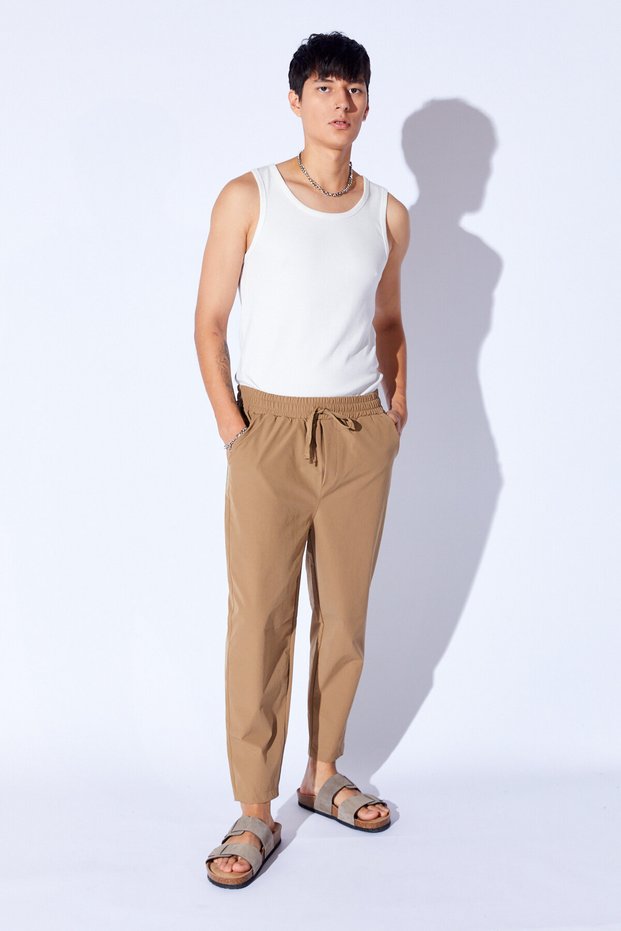 Stone Parachute Flexible Lycra Baggy Cut Elastic Waist Relaxed Cut Men's Pantalon Jogger | Ee 1000611015