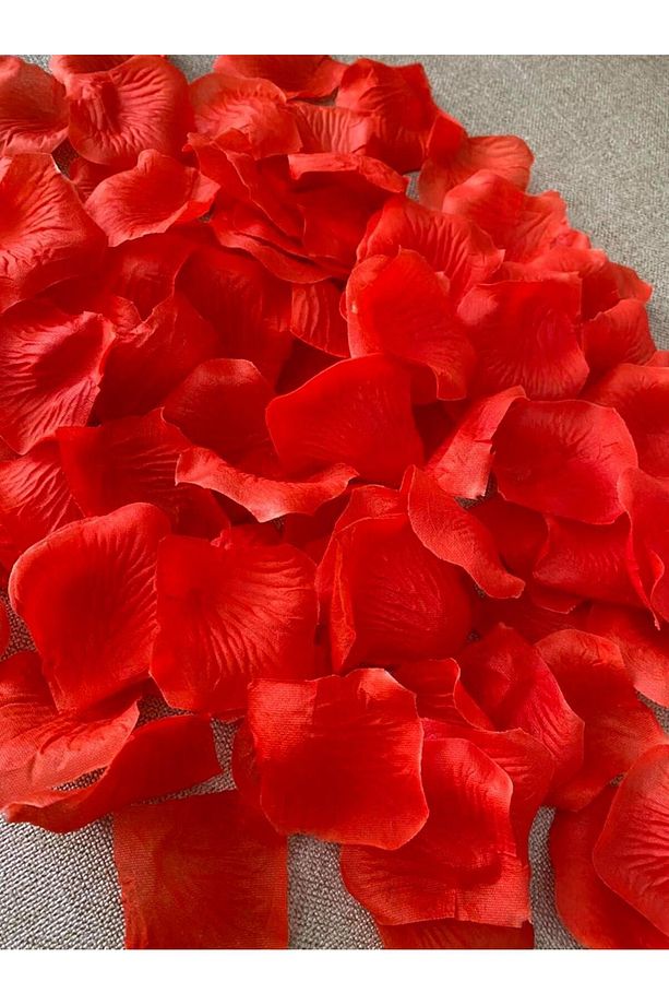 Yapay Kırmızı Gül Yaprağı 5x5cm 96 Adet - Yapay Gül Yaprak – Yapay Çiçek Dekor, Masa Süsü, Fon - 6