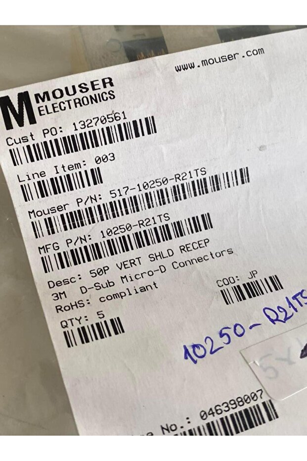 10250-R21TS D-Sub Micro-D Konnektör 5 Adet - 3