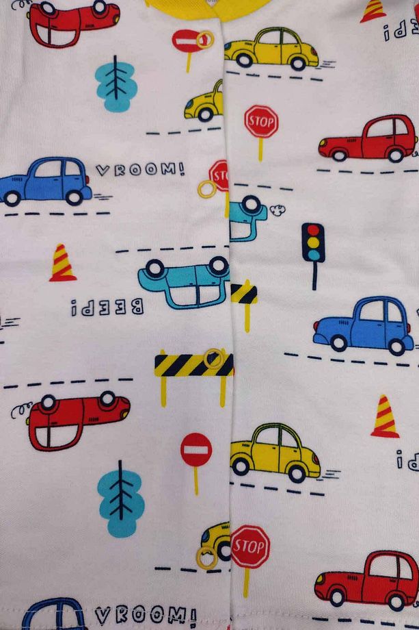 Çocuk 5 Ekle 4 Öde Pamuklu Trafik Araba Çitçit Pijama Takimi 0,5 Tog Hediyelik Alt Üst Eşofman 15010 - 3
