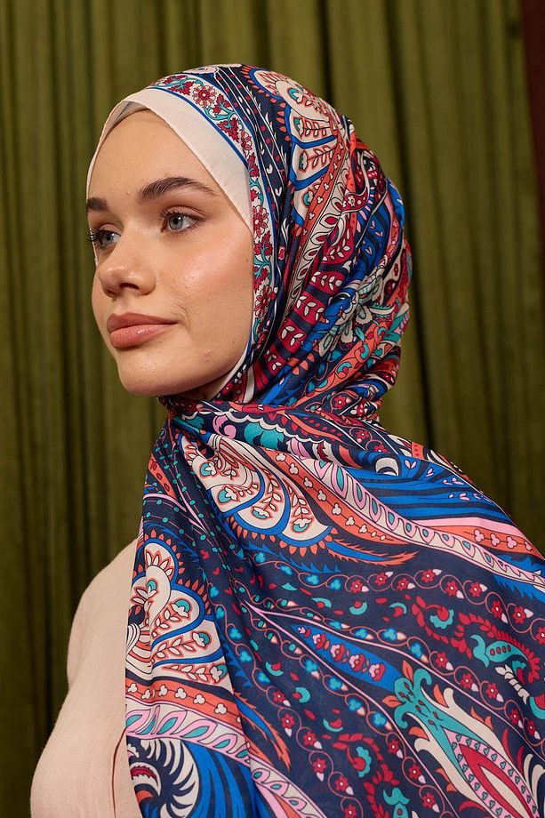 Marrakech Koleksiyon Soft Şal Lacivert Mavi 3047-05 - 3