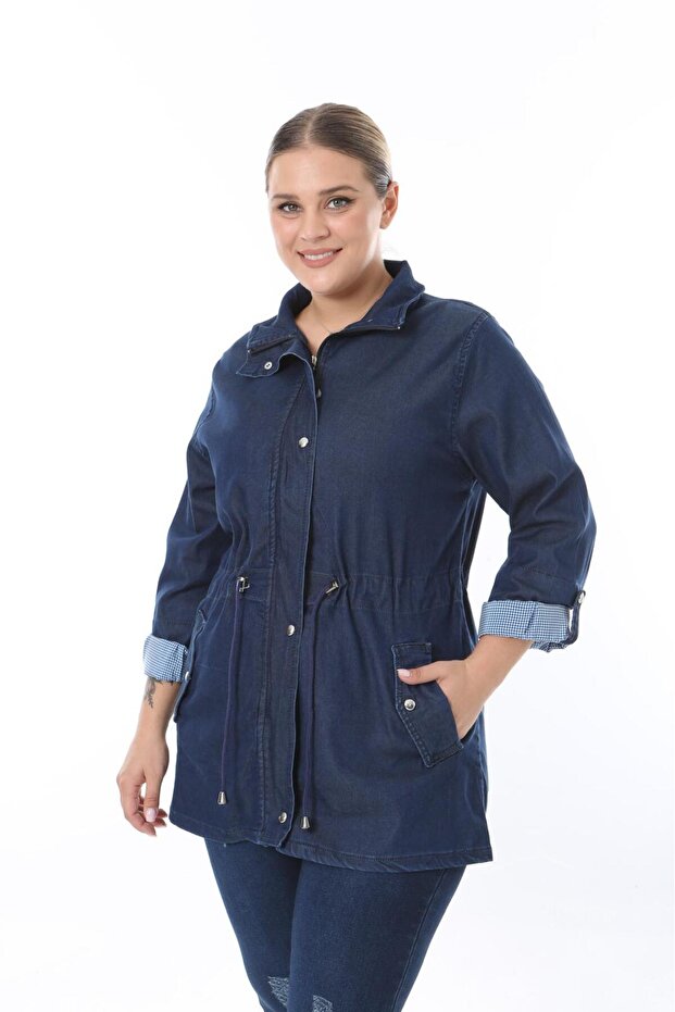 Plus Size Denim Jacket - 5
