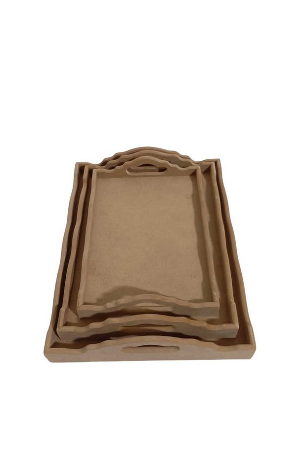 MDF üçlü set halinde tepsi - 2