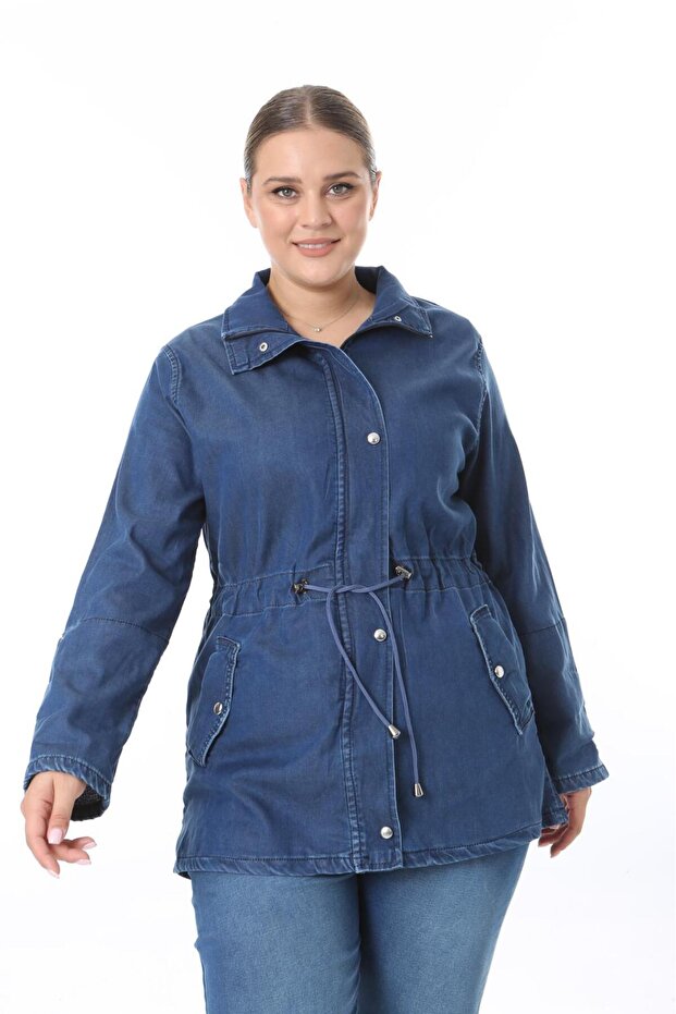 Plus Size Denim Jacket - 2