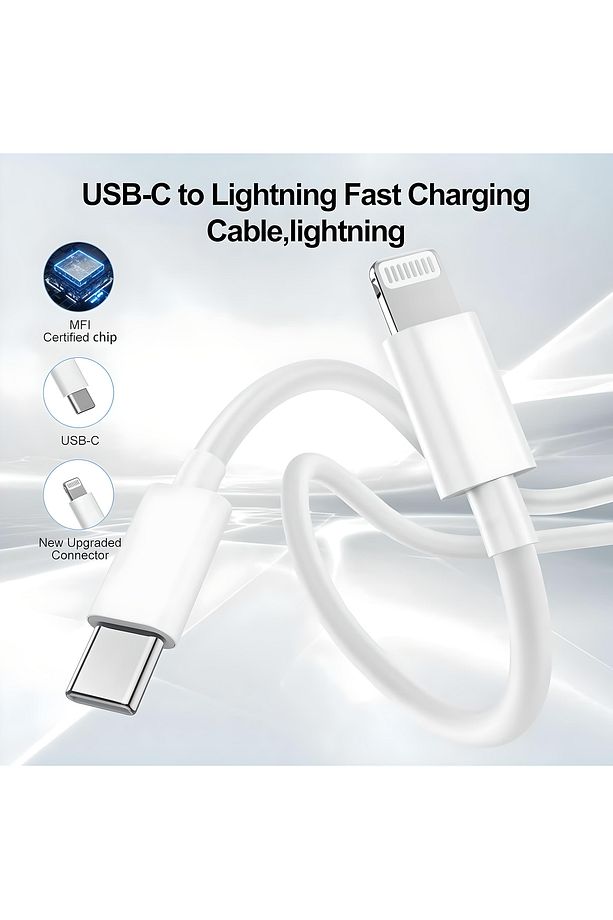 2 Adet USB C Lightning kablo, 1 m, [Apple MFi sertifikalı] iPhone, hızlı şarj kablosuUyumlu - 2