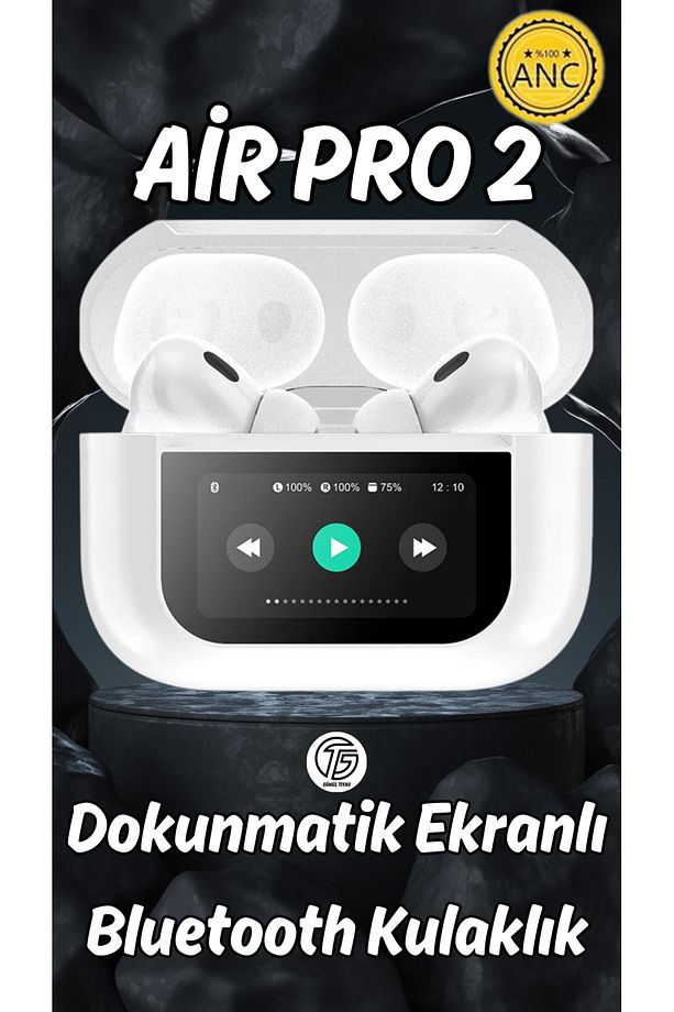 Dokunmatik Led Ekranlı Bluetooth Pro 2.Nesil Bluetooth Kulaklık İphone13 Mini Uyumlu - 1