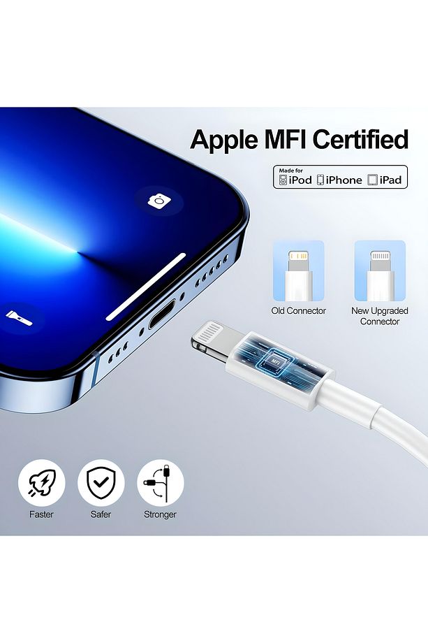 2 Adet USB C Lightning kablo, 1 m, [Apple MFi sertifikalı] iPhone, hızlı şarj kablosuUyumlu - 6