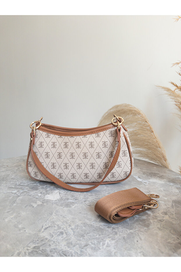 Stylish Shoulder Bag with Retro Pattern - 1