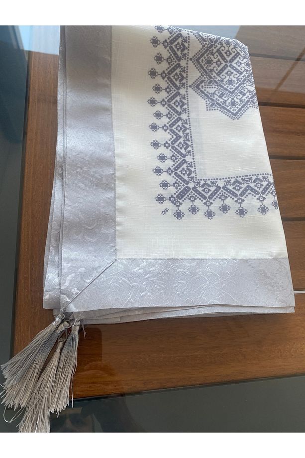 Gri Etnik Kolay Temizlenebilir Leke Tutmaz Dertsiz Masa Örtüsü - 6