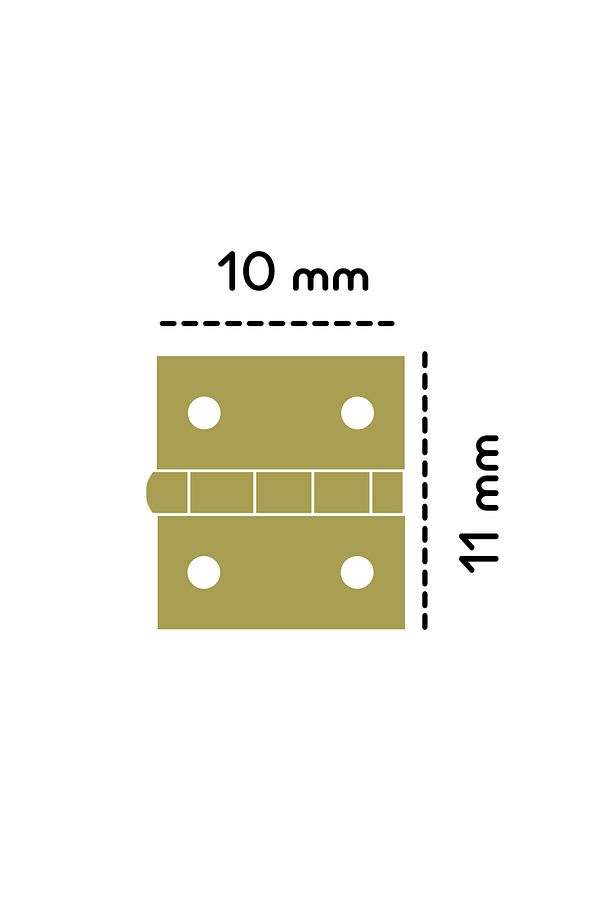 Mini Tavla Menteşe 10x11 Mm 20 Adet - Altın - 1 x 10 - 3