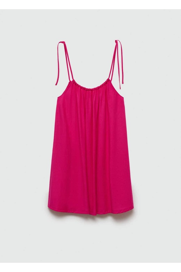 Dökümlü kısa elbise - 3