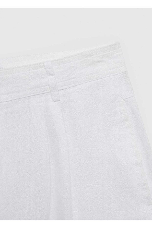 %100 keten pilili pantolon - 5