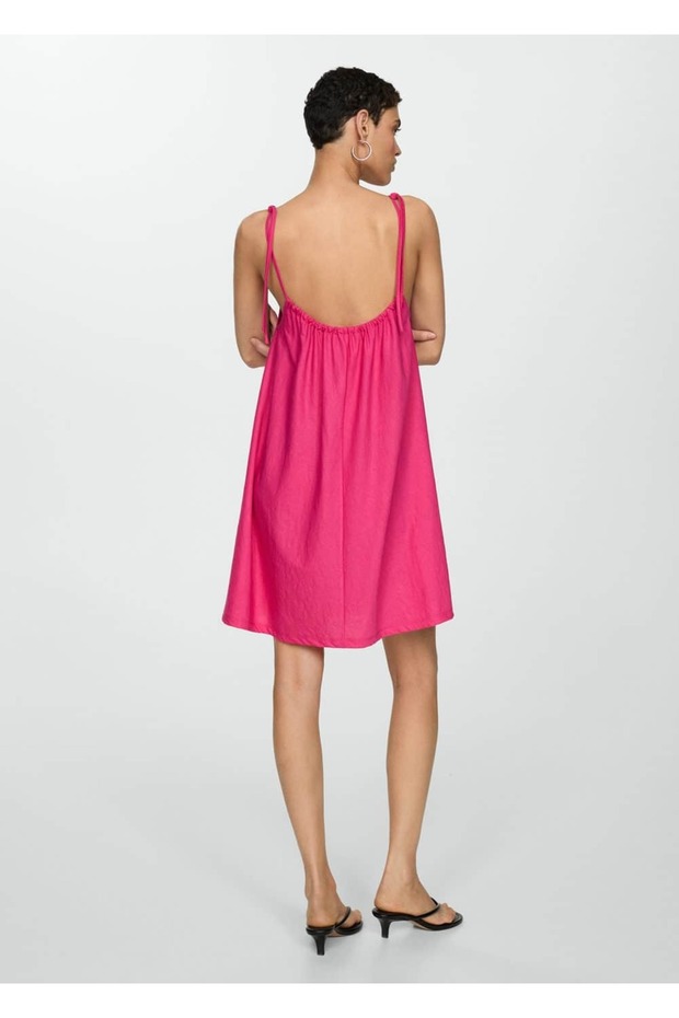 Dökümlü kısa elbise - 4