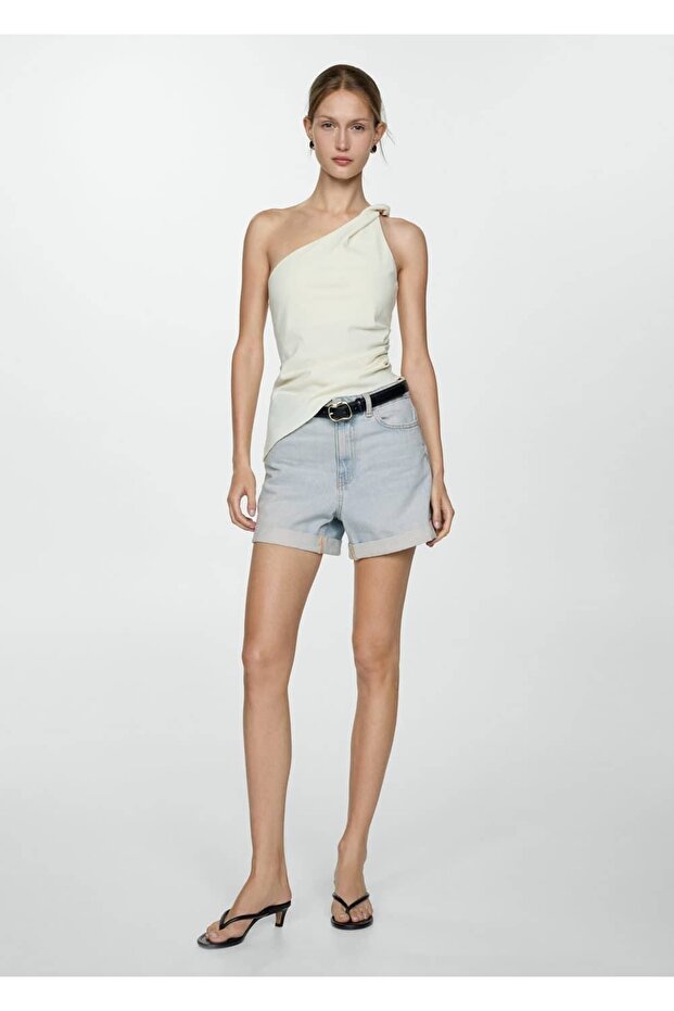 Mom-fit denim şort - 2