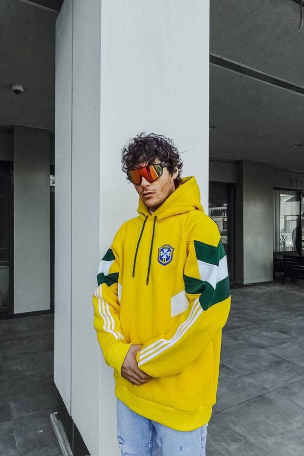 Brazil Oversize Unisex Kapüşonlu Sweatshirt - 2