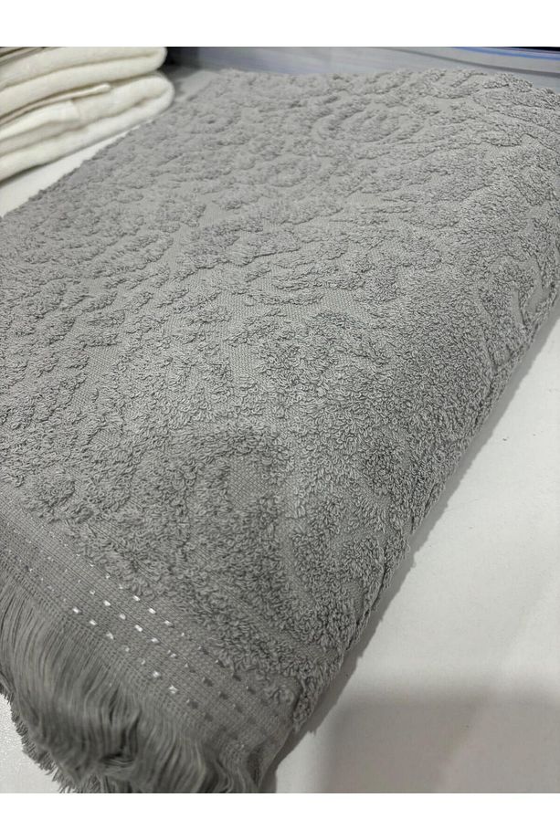 %100 Pamuk Gri Banyo Havlusu Ekstra Yumuşak Plaj Havlusu 90 X 150 Cm 700 gr - 7