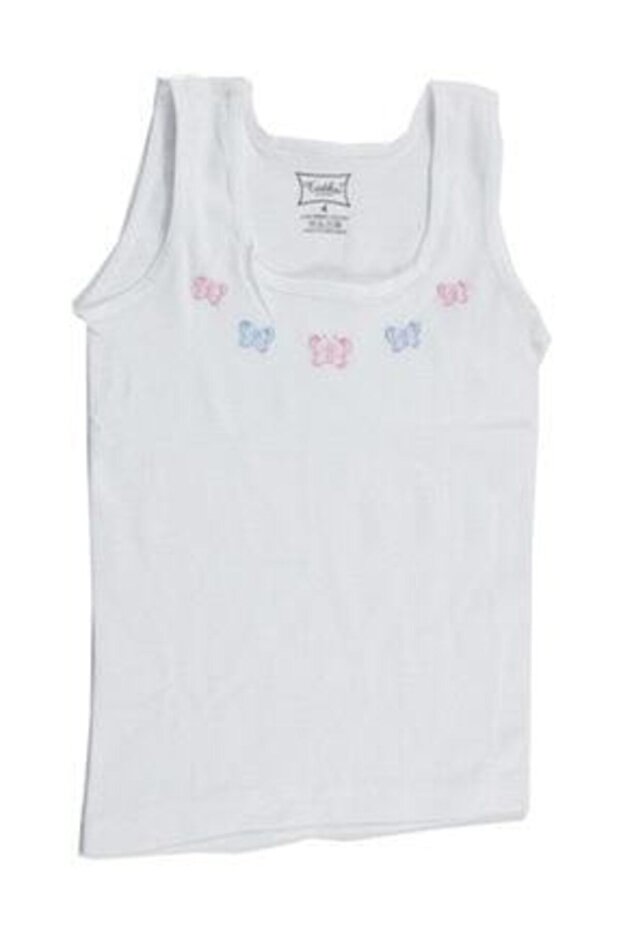 Girl's White Thick Strap Undershirt 3*Pack