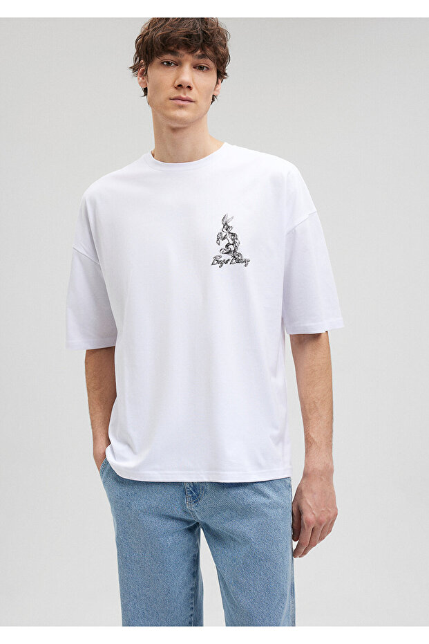 Bugs Bunny Printed White T-Shirt Oversize / Wide Cut0611980-620