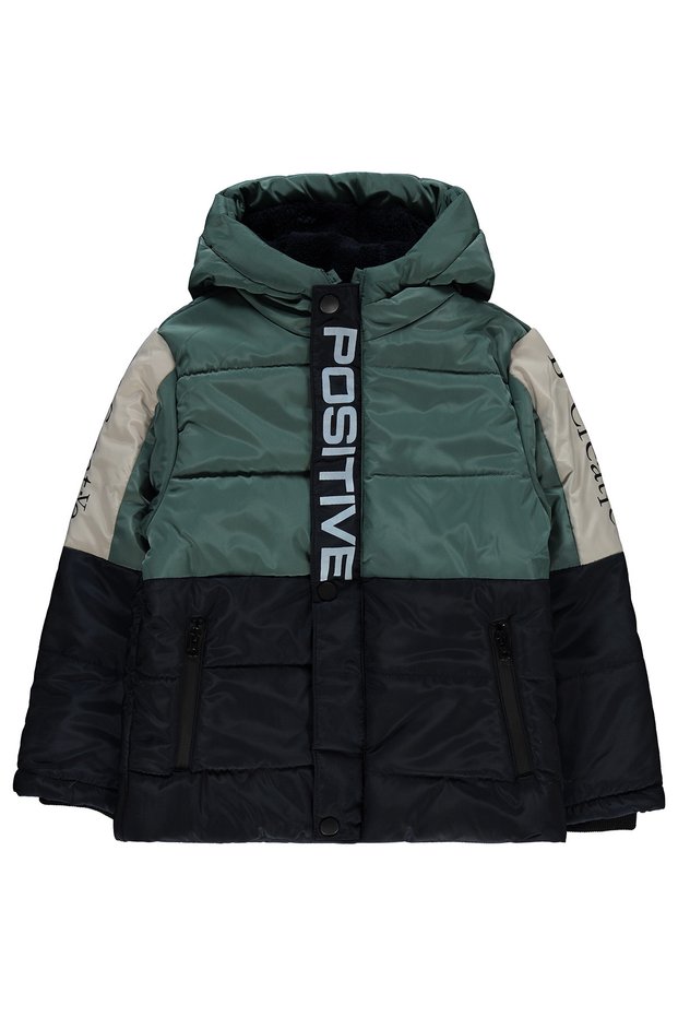 6-9 Years Boy's Khaki Hooded Coat