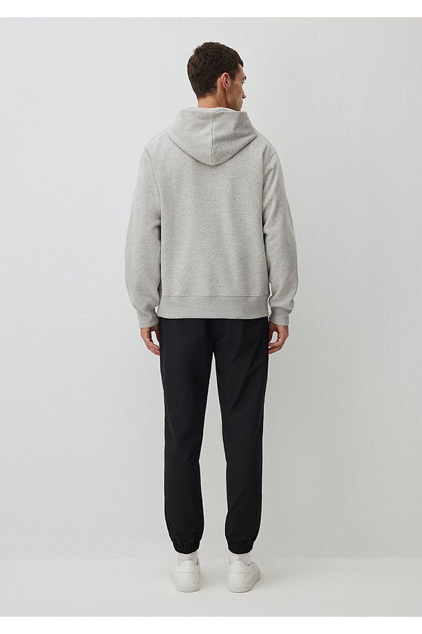 Kapüşonlu Gri Basic Sweatshirt 0S10190-80196 - 4