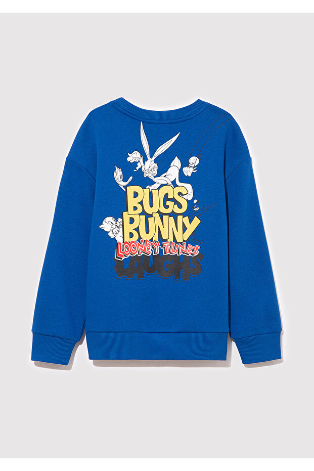 Bugs Bunny Baskılı Mavi Sweatshirt 6S10079-70894 - 3